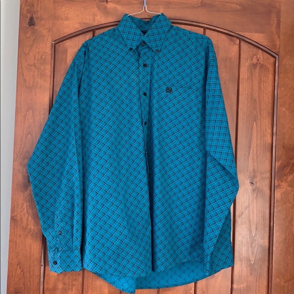 Cinch XS great condition shirt turquoise w/print